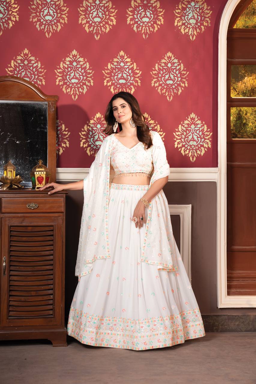 KUDBI PREMIUM TRADITIONAL MULTI COLORS SEQUENCE LEHENGA CHOLI