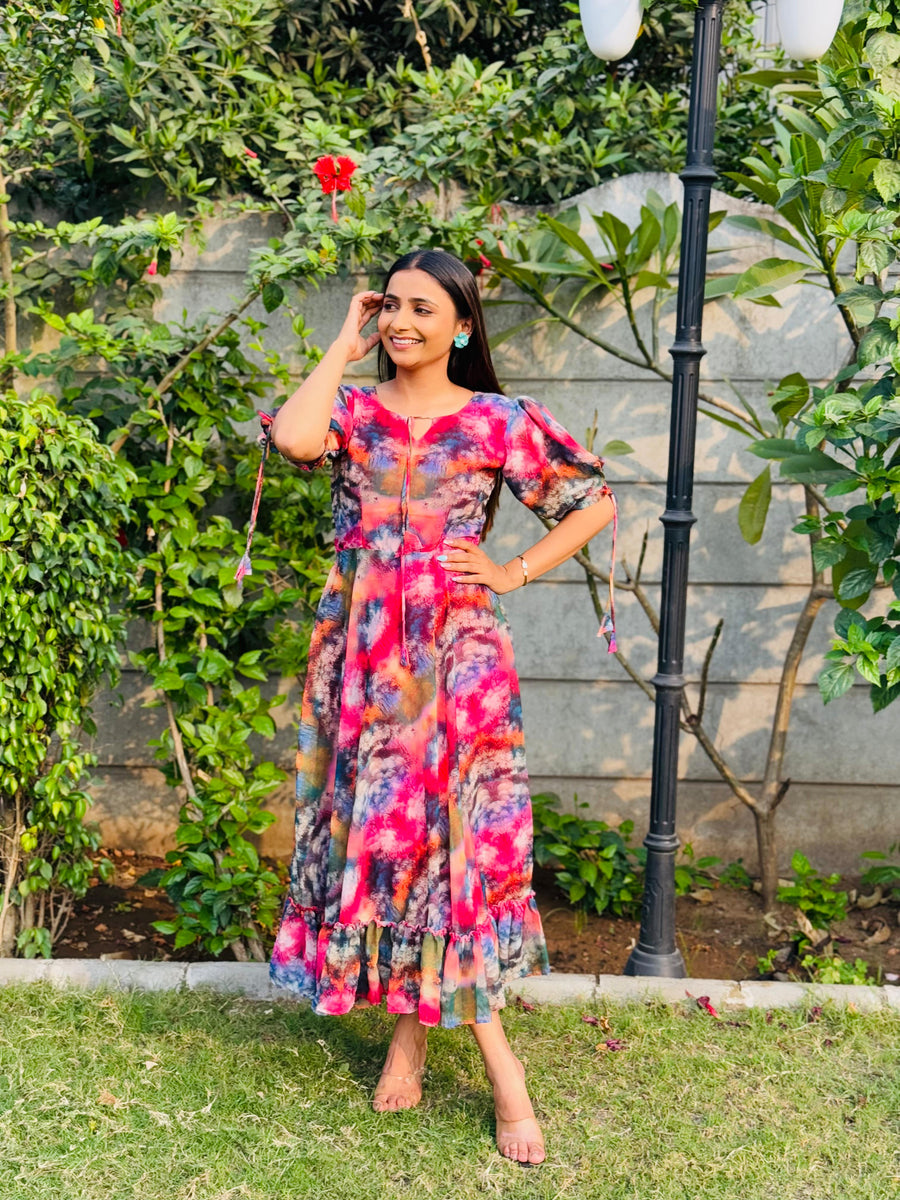 Kudbi Naytra Floral Stylish Print Gown For Women.