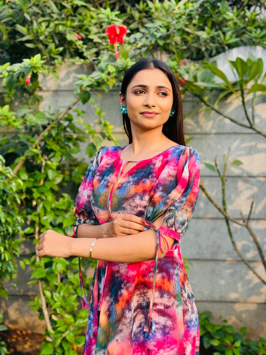 Kudbi Naytra Floral Stylish Print Gown For Women.