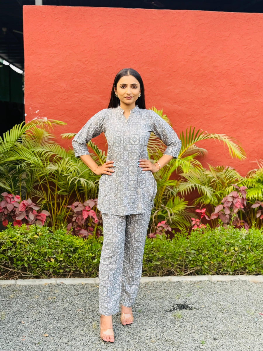 Kudbi's Sitara Fancy Printed Co-ord Set Pair For Women.