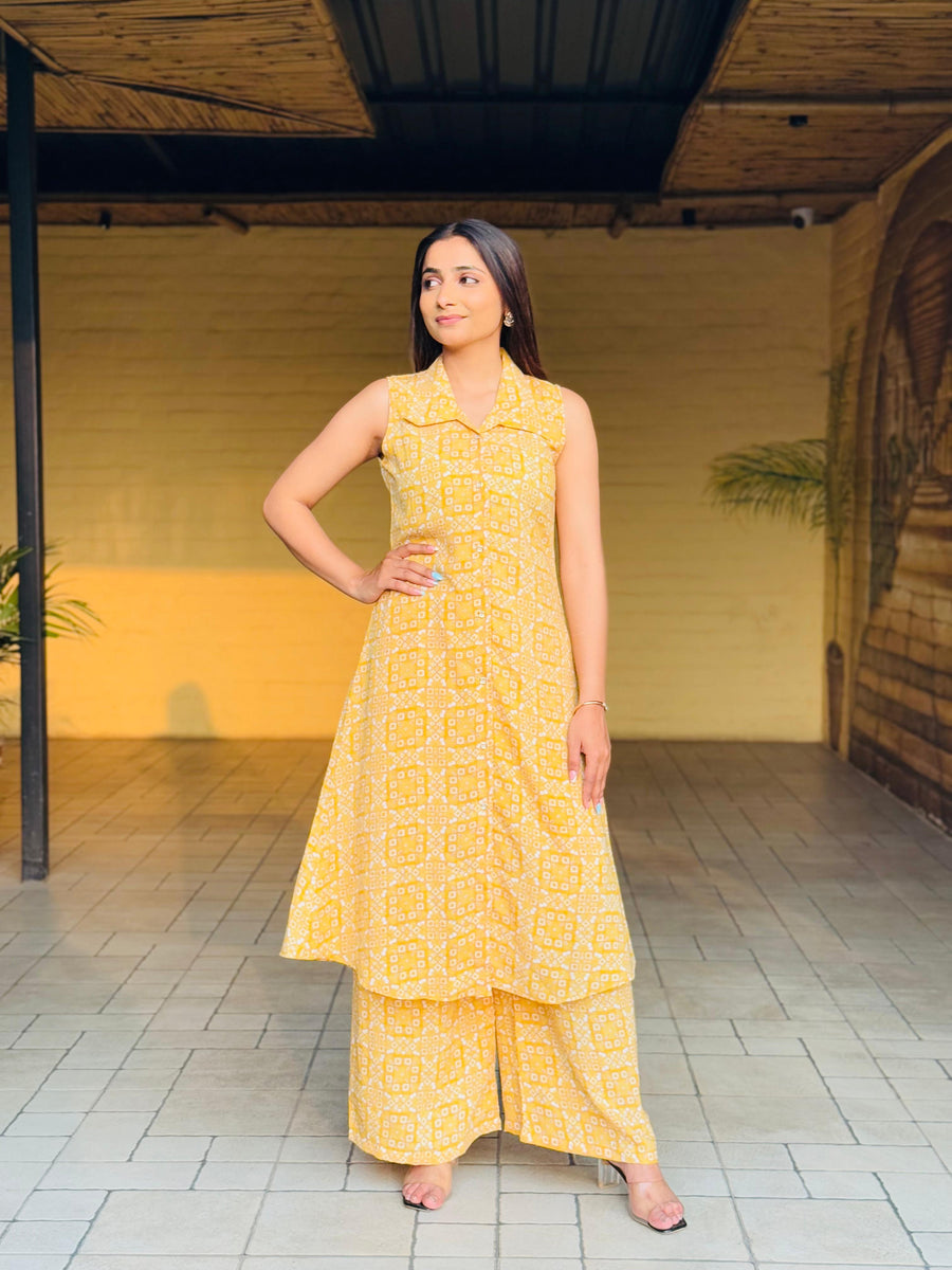 Kudbi's Yamika Fancy Printed Co-ord Set Plazzo Pair For Women.