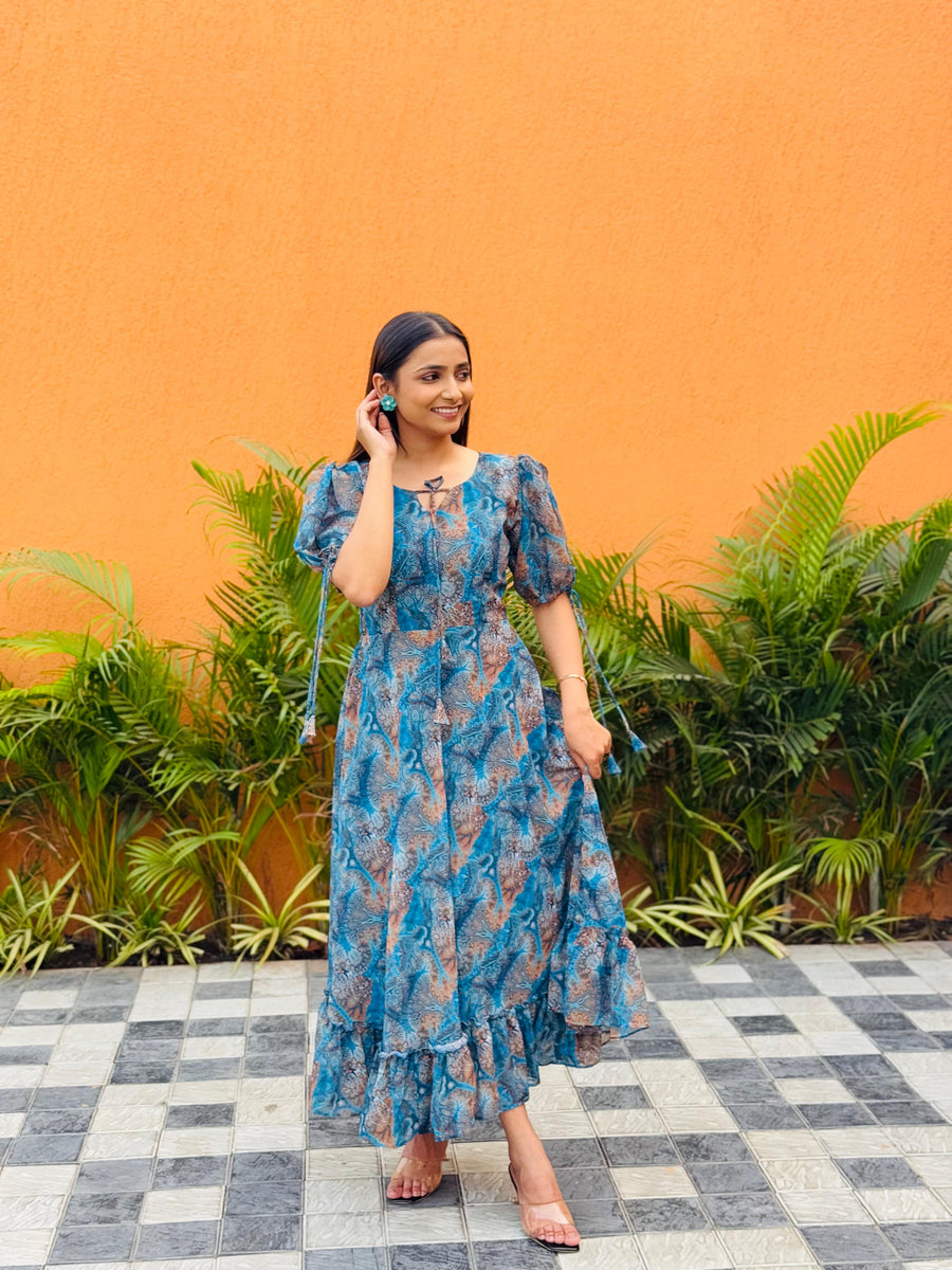 Kudbi Naytra Floral Stylish Print Gown For Women.