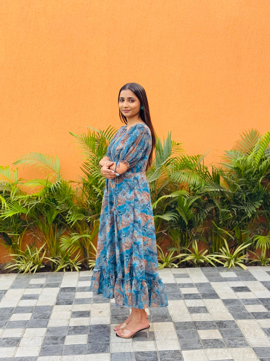 Kudbi Naytra Floral Stylish Print Gown For Women.