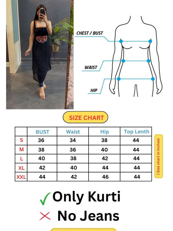 Noor-e-Navratri – Black Beauty Kurti. ( only kurti )